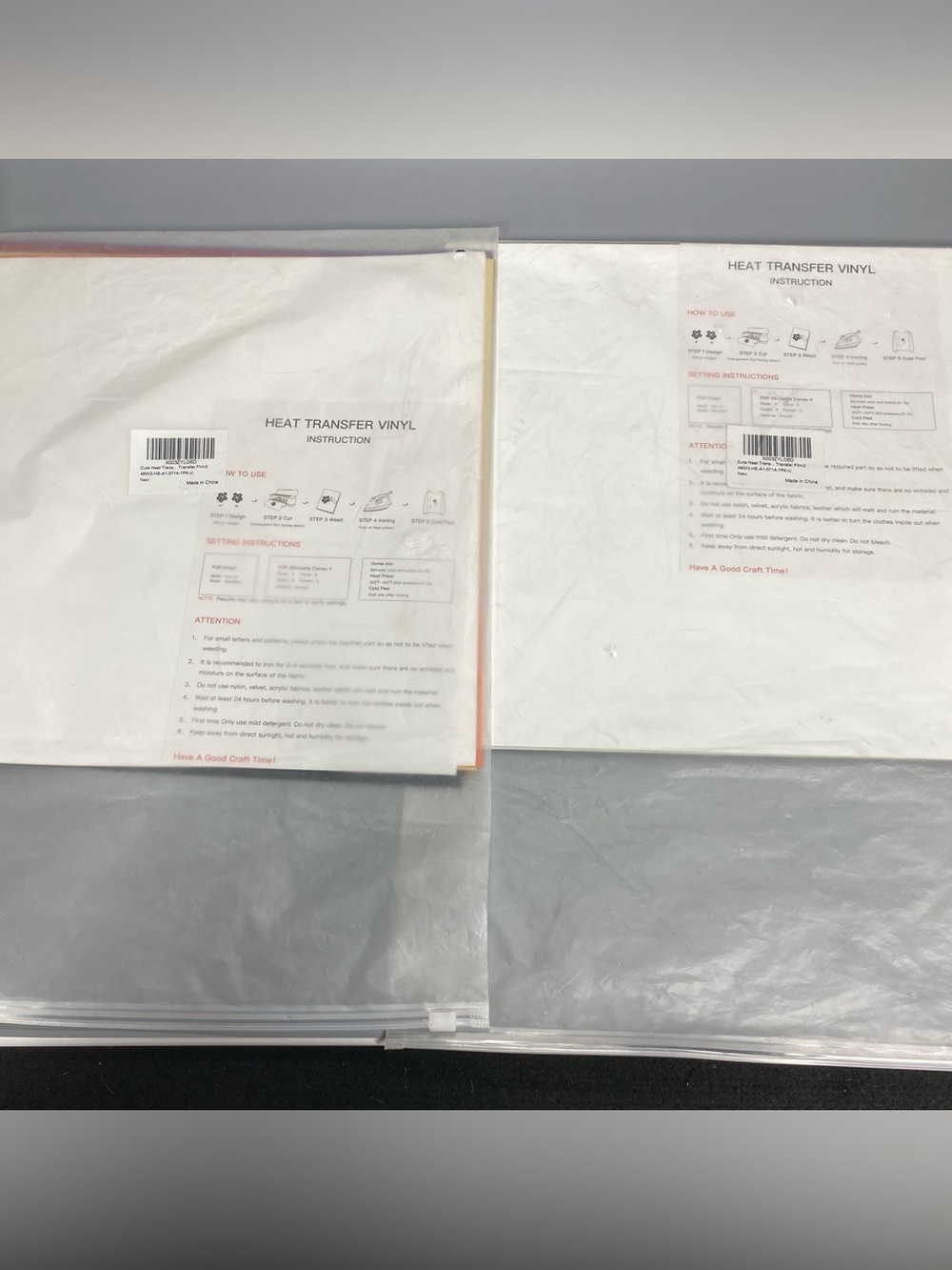 Lot of 2 Heat Transfer Vinyl 28 Sheets 7 Colors 12x12 Glossy HTV Iron On Bundle